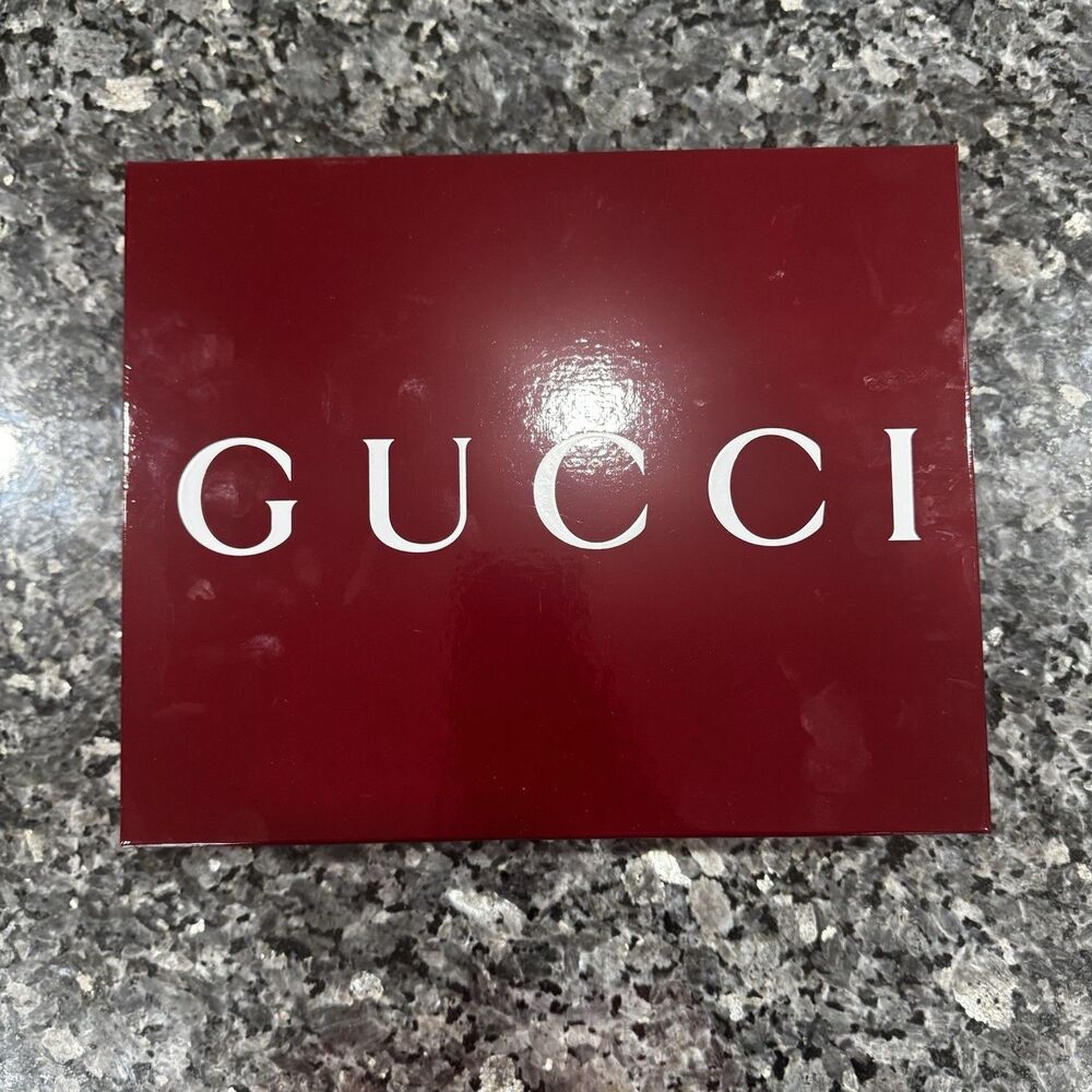 Gucci Burgundy Shopping w Tissue & Ribbon Empty Box 10.5"x8.5"x3"